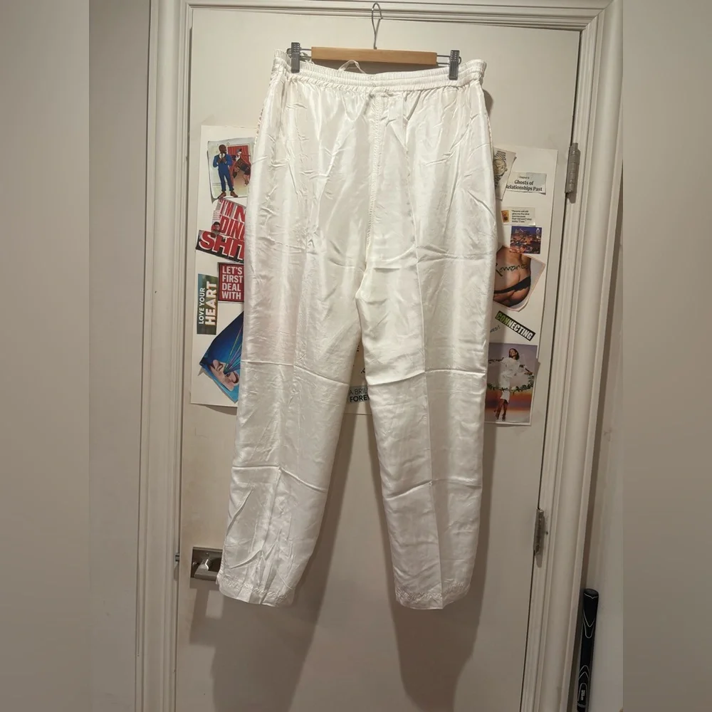 VTG Women's White Silk Joggers - Picture 6 of 9